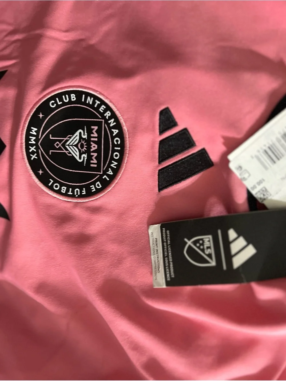 adidas Men’s Pink Performance Soccer Jersey with Black Accents MIAMI FC SZ M